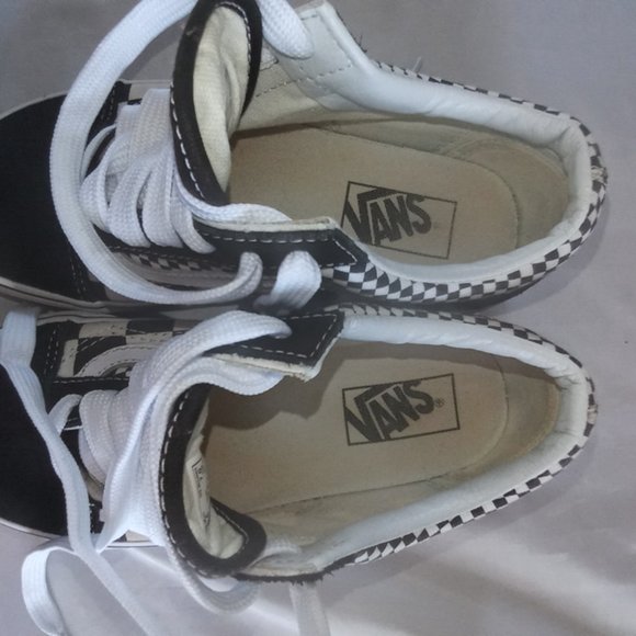 Vans Checkerboard lace up black/white Sneakers Size 7 - Picture 6 of 7